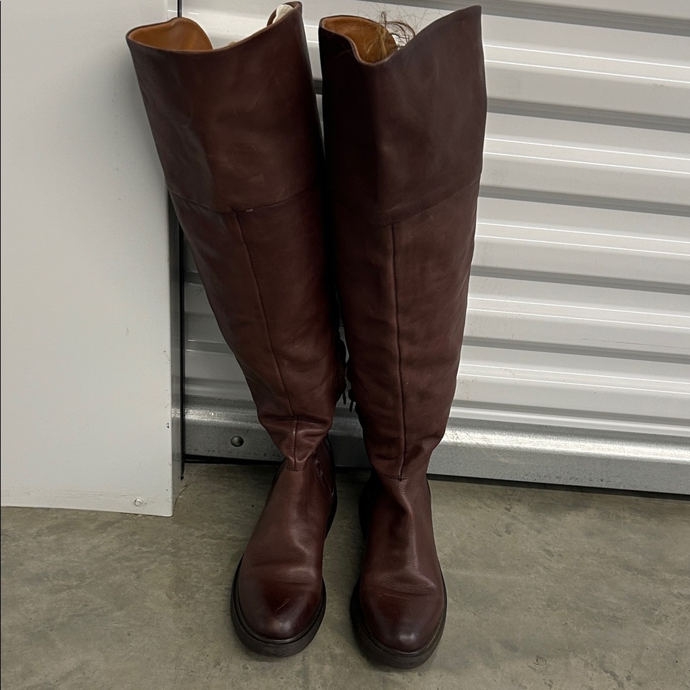 FRANCO SARTO-Good Quality! Talk Over The Knee Leather Boots